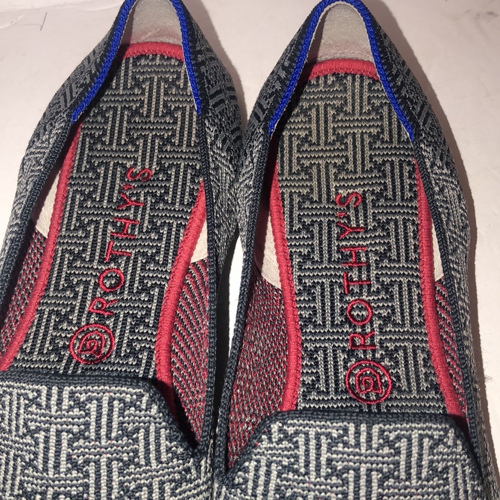 Rothy’s Charcoal Gray Retired Grid Pattern Loafer… - image 4
